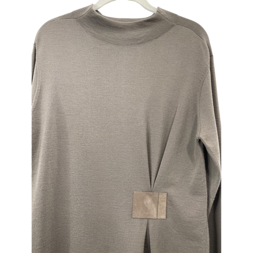 Lafayette 148 100% wool shift mock neck dress Size M brown long sleeves corpcore - Picture 3 of 7